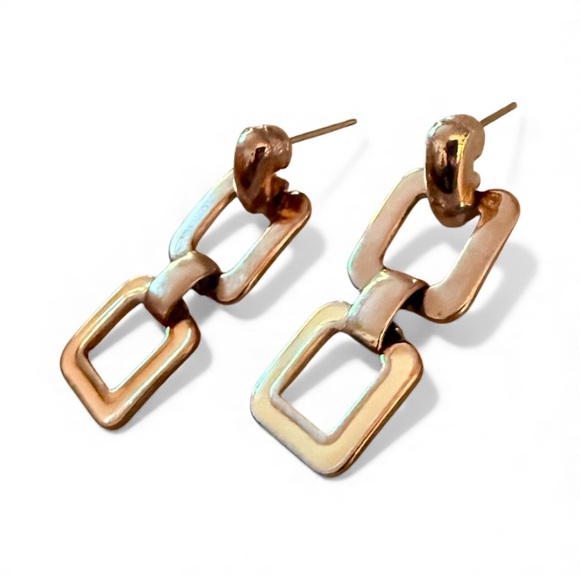 Monet Jewelry - 1980’s Vintage Monet Drop Dangle Earrings in Silver and Gold, For‎ Pierced Ears